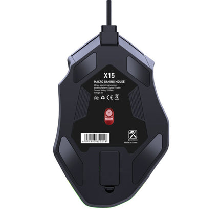 X15 Optische Gaming Muis Bedraad - 12 Knoppen met Macro's - RGB Kleuren - Rechtshandig met DPI Aanpassing tot 12800 DPI - Zwart