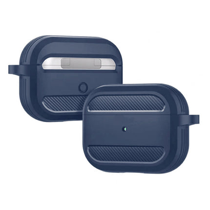 Shockproof Hoesje voor AirPods Pro  met Karabijnhaak - AirPod Case Cover Skin - Blauw