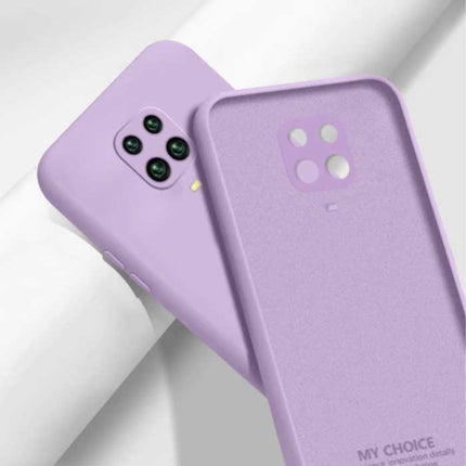 Xiaomi Redmi Note 9 Pro Square Silicone Hoesje - Zachte Matte Case Liquid Cover Paars