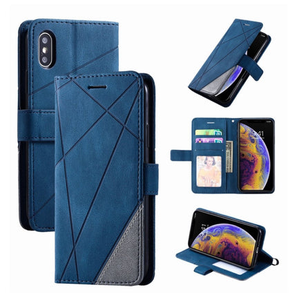 Xiaomi Redmi 9A Flip Case - Leren Portefeuille PU Leer Wallet Cover Cas Hoesje Blauw