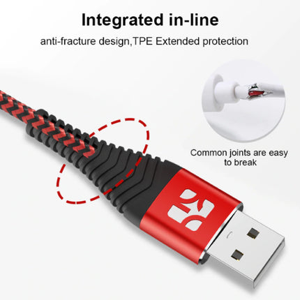 Lightning USB Oplaadkabel Datakabel 1M Gevlochten Nylon Oplader iPhone/iPad/iPod Rood