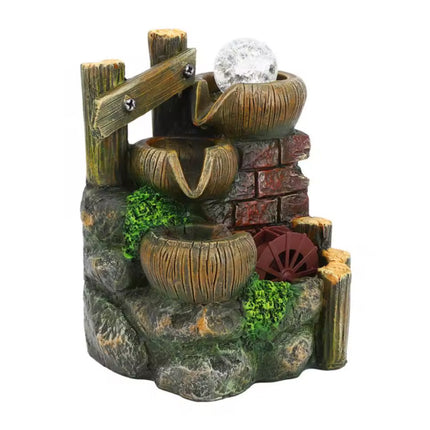 Watermolen Sier Fontein - Feng Shui Waterval Hars Decoratie