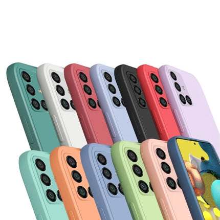 Samsung Galaxy A50 Square Silicone Hoesje - Zachte Matte Case Liquid Cover Roze