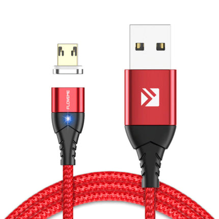 Micro-USB Magnetische Oplaadkabel 1 Meter - Gevlochten Nylon Oplader Data Kabel Android Rood