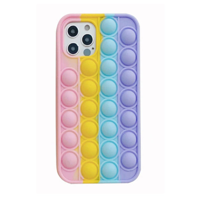 Xiaomi Redmi Note 8 Pop It Hoesje - Silicone Bubble Toy Case Anti Stress Cover Regenboog