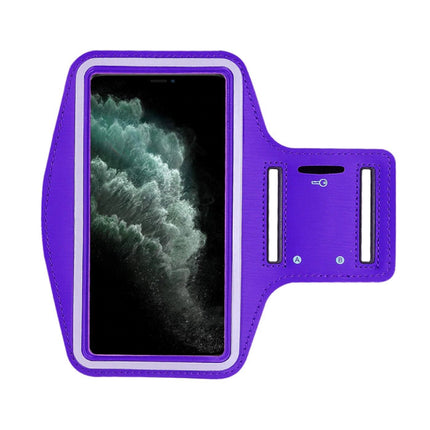 Waterdicht Hoesje voor iPhone 12 - Sport Tasje Zakje Cover Case Armband Jogging Hard Lopen Paars