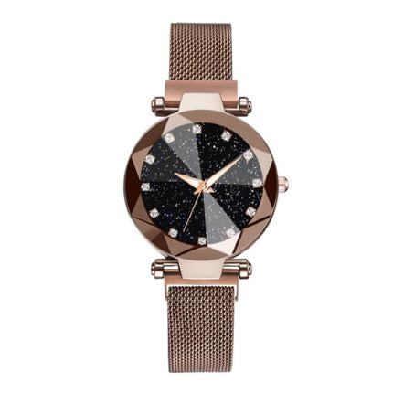Starry Night Horloge Dames - Luxe Anoloog Kwarts Uurwerk voor Vrouwen Bruin