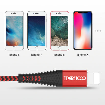 Lightning USB Oplaadkabel Datakabel 1M Gevlochten Nylon Oplader iPhone/iPad/iPod Blauw