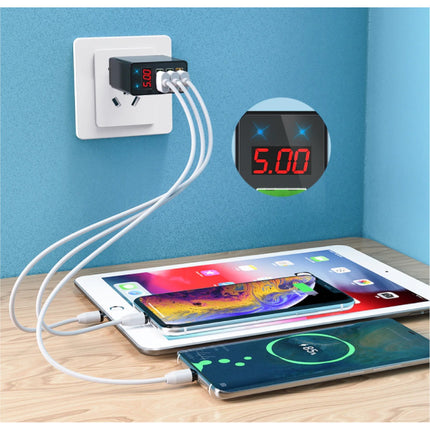 Qualcomm Quick Charge 3.0 Triple 3x Port USB Muur Oplader Wallcharger AC Thuislader Stekkerlader Adapter Wit