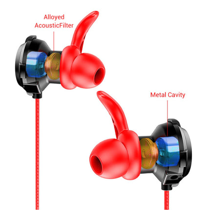 F36 Gaming Headset met Omnidirectionele Mic - Voor PS4/PS5 - Oortjes Hoofdtelefoon Headphones met Microfoon Rood