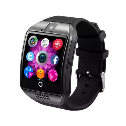 Originele Q18 Smartwatch Curved HD Smartphone Fitness Sport Activity Tracker Horloge OLED iOS Android iPhone Samsung Huawei Zwart