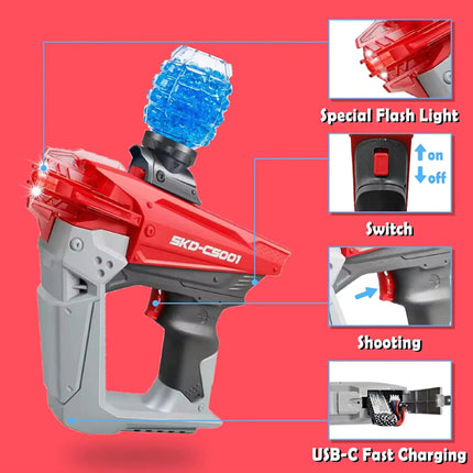 C5001 Elektrische Gel Blaster met 5000 Balletjes - Water Speelgoed Foam Shooter - Blauw
