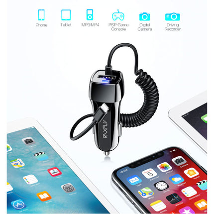 Lightning USB Autolader/Carcharger voor iPhone met 2.4A Fast Charging - Zwart