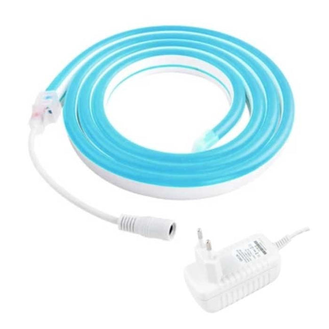 Neon LED Strip 3 Meter - Flexibele Verlichting Tube met Stekker Adapter 12V Waterdicht Ijsblauw