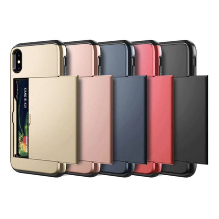 iPhone XR - Wallet Card Slot Cover Case Hoesje Business Roze