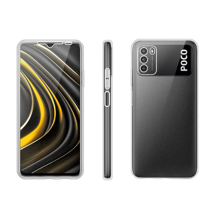 Xiaomi Poco M3 Pro Full Body 360° Hoesje - Volledige Bescherming Transparant TPU Silicone Case + PET Screenprotector