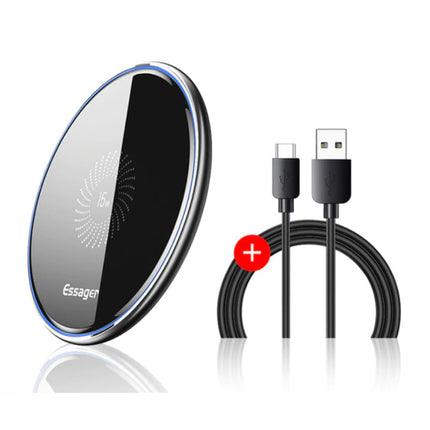 15W Qi Universele Draadloze Oplader - 2A Snelladen Wireless Charging Pad Zwart