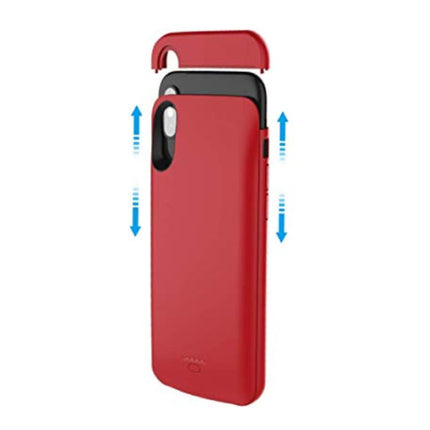 iPhone XS Max 5000mAh Slim Powercase Powerbank Oplader Batterij Cover Case Hoesje Rood