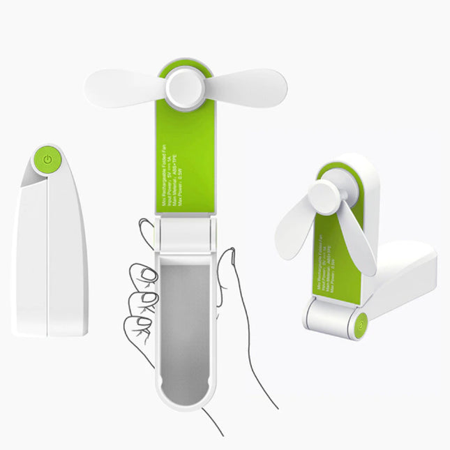 C28 Oplaadbare Draagbare Ventilator - Handventilator Op Batterij Groen 