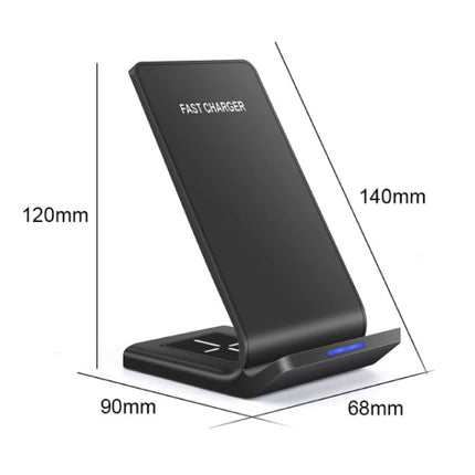 Qi Desk Stand / Draadloze Oplader 15W - Type C Universeel Telefoonhouder Wireless Charging  Bureau Standaard Pad Zwart