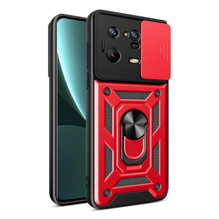 Xiaomi Mi 12T Pro - Armor Hoesje met Kickstand en Camera Bescherming - Pop Grip Cover Case Rood