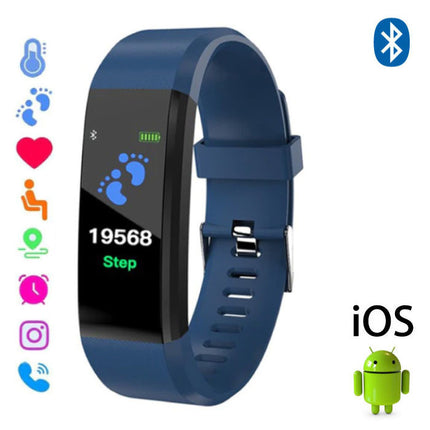 Originele ID115 Plus Smartband Fitness Sport Activity Tracker Smartwatch Smartphone Horloge iOS Android iPhone Samsung Huawei Blauw