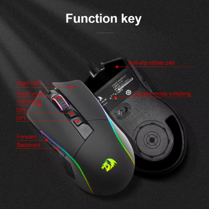 Lonewolf G105 Gaming Muis -  8000 DPI - RGB Optisch Ergonomisch Programmeerbaar - Zwart