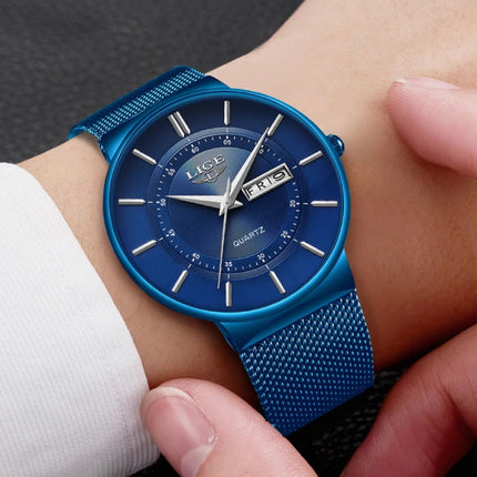 Kwarts Uurwerk Heren - Anoloog Luxe Horloge voor Mannen Blauw