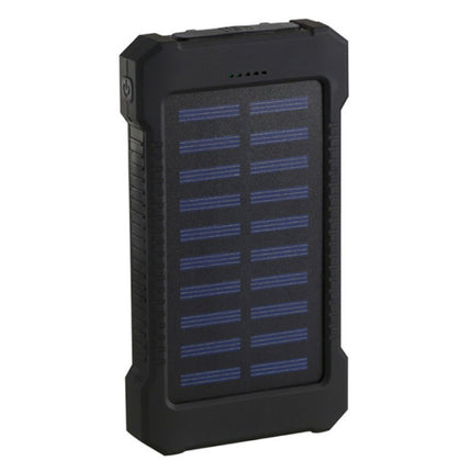  Solar Charger 30.000mAh Externe Powerbank Zonnepaneel Noodaccu Batterij Oplader Zon Zwart