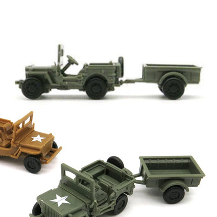 1:72 Willys MB Jeep Bouwkit - Amerikaanse Leger Wagen Plastic Hobby Doe-het-zelf Model Groen