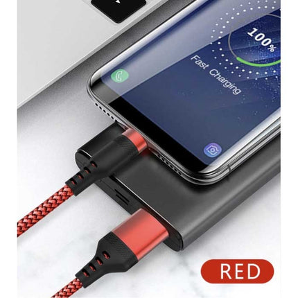 Extra Lange 5M USB-C Oplaadkabel Datakabel Gevlochten Nylon Oplader Grijs