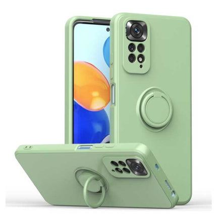Xiaomi Redmi Note 10 Hoesje met Ring Kickstand en Magneet - Schokbestendig Cover Case Groen