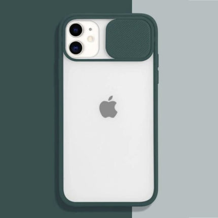 iPhone 13 Camera Bescherming Hoesje - Zachte TPU Transparante Lens Case Cover Donkergroen