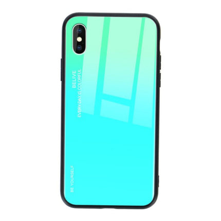 Xiaomi Redmi Note 10 Pro Max Gradient Hoesje - TPU en 9H Glas - Shockproof Glossy Case Cover Cas Groen