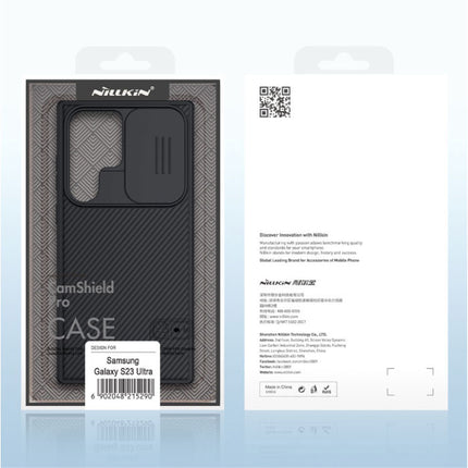 Samsung Galaxy S23 CamShield Hoesje met Camera Slide - Shockproof Case Cover Zwart