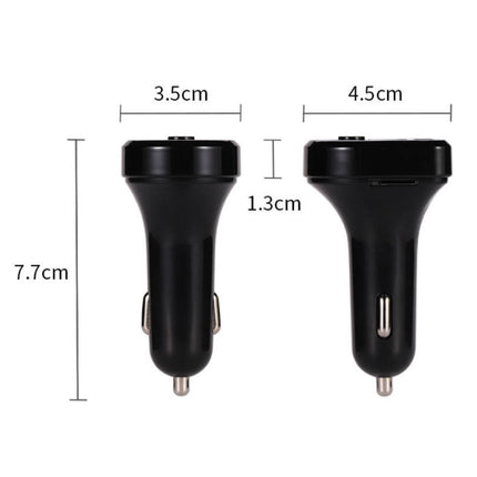 Dual USB Autolader met Bluetooth Transmitter - Handsfree Oplader FM Radio Kit Met SD-Kaart Slot Zwart
