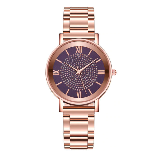 Horloge Luxe Dames - Anoloog Kwarts Uurwerk voor Vrouwen Paars