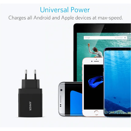 Stekkerlader - PowerIQ / Quick Charge 3.0 Wallcharger AC Thuislader Muur Oplader Adapter Zwart