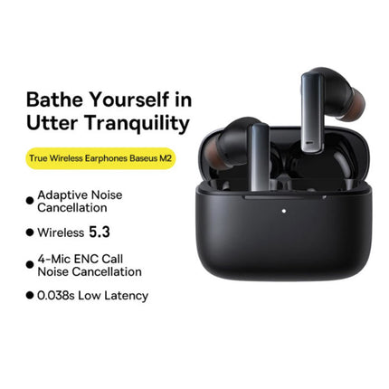 Bowie M2 Draadloze Oortjes - ANC/ENC Headset Oordopjes TWS Bluetooth 5.3 - Zwart