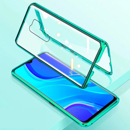 Xiaomi Redmi Note 8 Magnetisch 360° Hoesje met Tempered Glass - Full Body Cover Hoesje + Screenprotector Groen