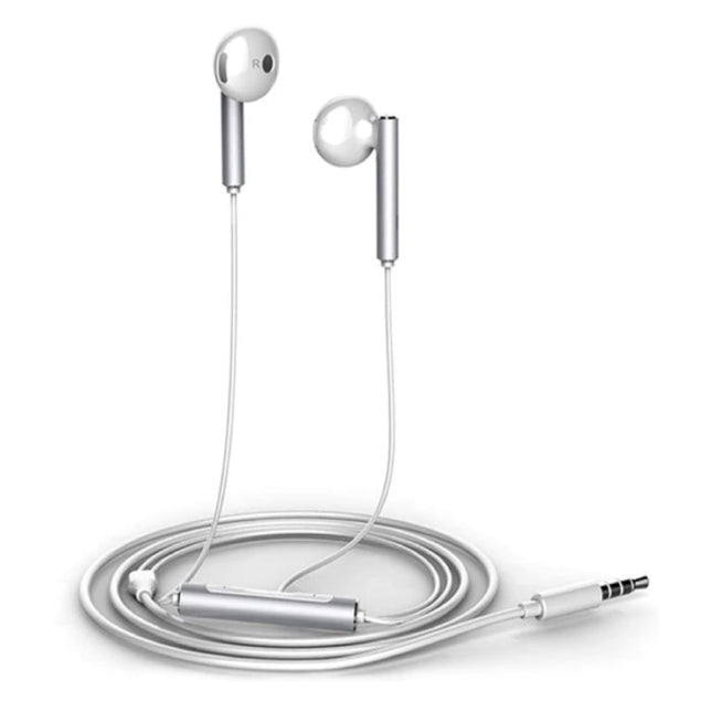 Honor AM116 Oortjes met Microfoon en Controls - 3.5mm AUX Oordopjes Wired Earphones Oortelefoon Zilver