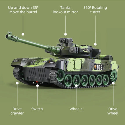 RC Militaire Tank met Afstandsbediening - M1 Leopard 2 Model - Camo Groen