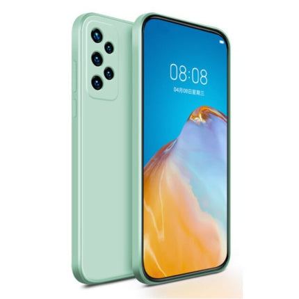 Samsung Galaxy A52 Square Silicone Hoesje - Zachte Matte Case Liquid Cover Lichtgroen