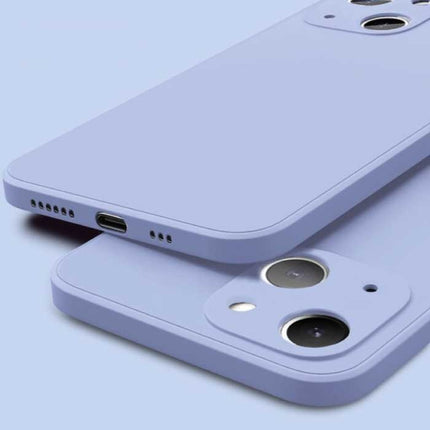 iPhone 14 Pro Square Silicone Hoesje - Zachte Matte Case Liquid Cover Lichtblauw