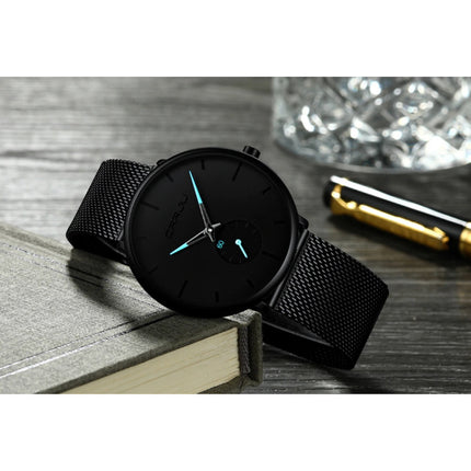 Kwarts Horloge - Anoloog Luxe Uurwerk voor Mannen en Vrouwen  - Zwart-Blauw