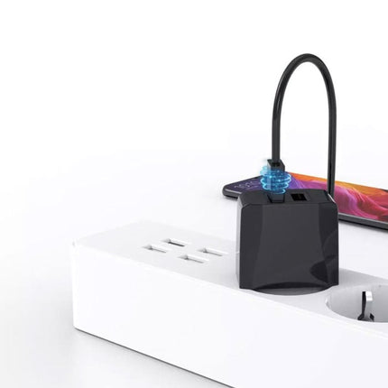 Dual 2x Port USB Stekkerlader - 2.1A Muur Oplader Wallcharger AC Thuislader Adapter Zwart