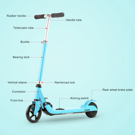 Elektrische Smart E Step Scooter voor Kinderen Off-Road - 100W - 8 km/u - 2Ah Batterij - 5.5 inch Wielen Blauw