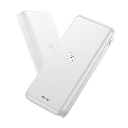 10.000mAh Draadloze Qi Oplader + Powerbank Noodaccu Batterij Wireless Charger Pad Wit