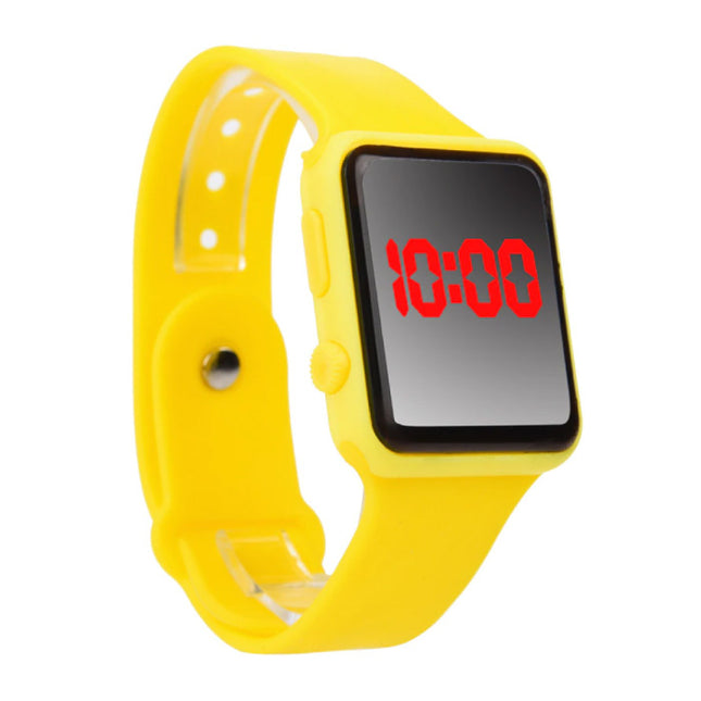 Digitaal Horloge Polsband - Silicoon Bandje LED Scherm Sport Fitness - Geel
