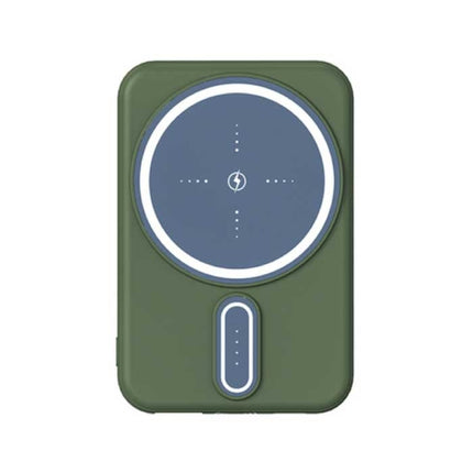 20.000mAh Mini Magnetische Qi Powerbank voor Mobiele Telefoons - Oplader Draadloze Batterij Groen